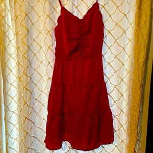 Monteau Los Angelas Red Scalloped Dress